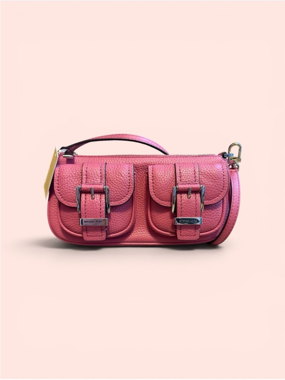 Michael Kors Pink Pebbled Leather Double Pocket Mini Bag - Picture 1 of 4